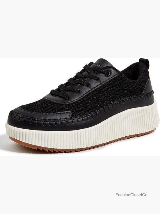 Shoes - Chunky Platform Sneakers Rhinestone Fashion Casual Walking Shoes Lace-Up